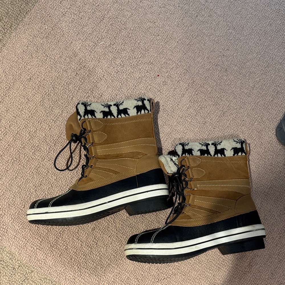 Call It Spring Brown and Black Winter Boots